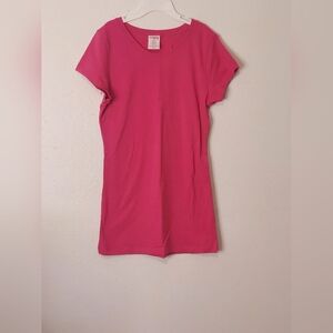 Pink Short Sleeve Longer Length Girls Tee